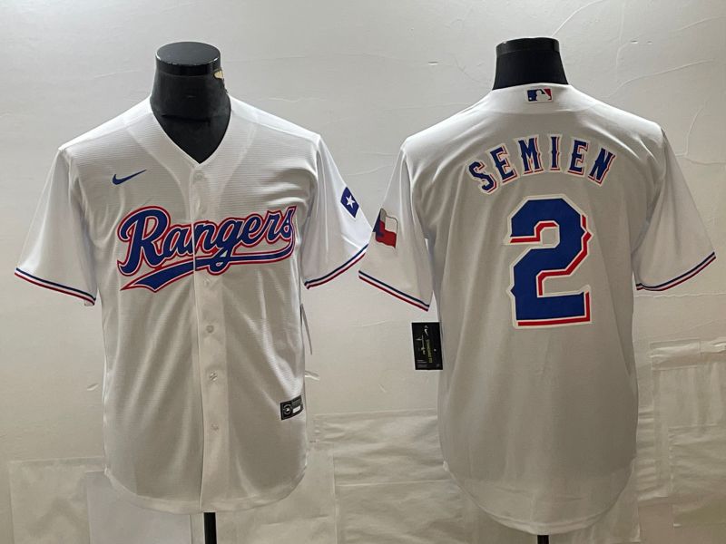 Men Texas Rangers #2 Semien White Game Nike 2023 MLB Jersey style 1->texas rangers->MLB Jersey